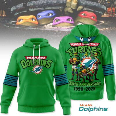 Miami Dolphins | Premium NFL Teenage Mutant Ninja Turtles 35th Anniversary Hoodie