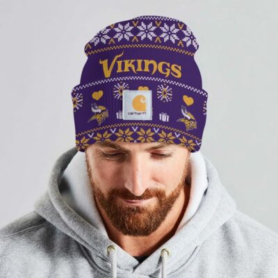 Minnesota Vikings | Premium NFL Carhartt Chrismas Workwear Beanie - Purple