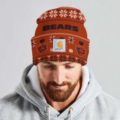 Chicago Bears | Premium NFL Carhartt Chrismas Workwear Beanie - Orange
