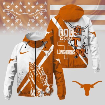 Texas Longhorns | Premium NCAA God Bless My Team Windbreaker Jacket