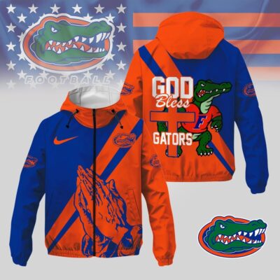 Florida Gators | Premium NCAA God Bless My Team Windbreaker Jacket