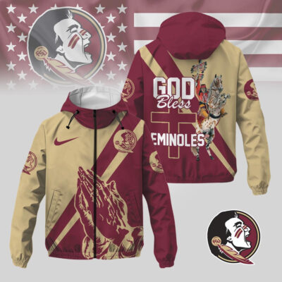 Florida State Seminoles | Premium NCAA God Bless My Team Windbreaker Jacket