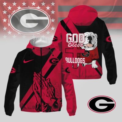 Georgia Bulldogs | Premium NCAA God Bless My Team Windbreaker Jacket