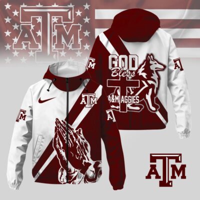Texas A&M Aggies | Premium NCAA God Bless My Team Windbreaker Jacket