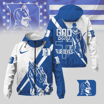 Duke Blue Devils | Premium NCAA God Bless My Team Windbreaker Jacket