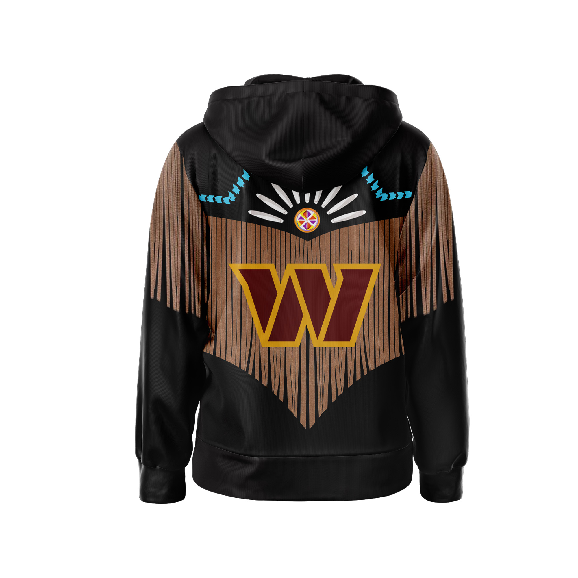 Washington Commanders | Premium NFL Native American Pattern 3D Zip Hoodie - Image 3