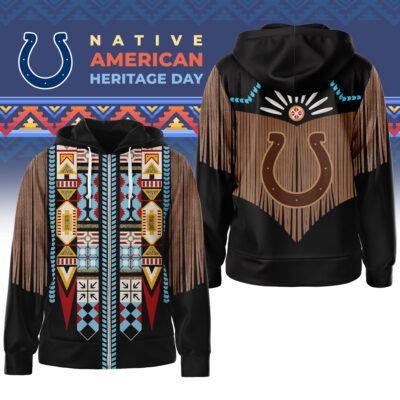 Indianapolis Colts | Premium NFL Native American Pattern 3D Zip Hoodie