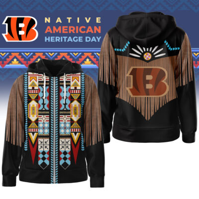 Cincinnati Bengals | Premium NFL Native American Pattern 3D Zip Hoodie
