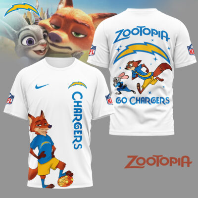 Los Angeles Chargers | Premium NFL and Zootopia Fan 3D Shirt