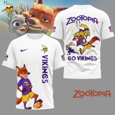 Minnesota Vikings | Premium NFL and Zootopia Fan 3D Shirt