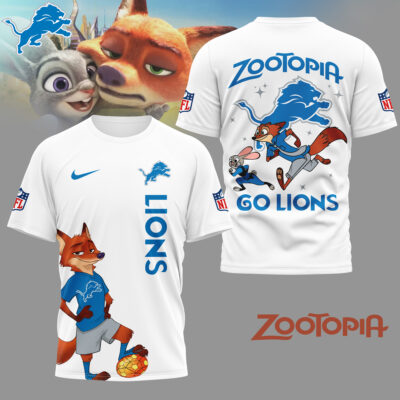 Detroit Lions | Premium NFL and Zootopia Fan 3D Shirt