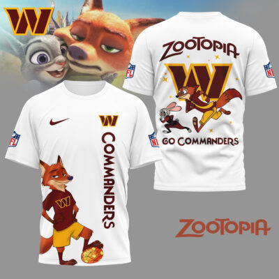 Washington Commanders | Premium NFL and Zootopia Fan 3D Shirt