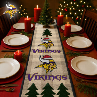 Minnesota Vikings | Premium NFL Quilted Christmas Table Runner
