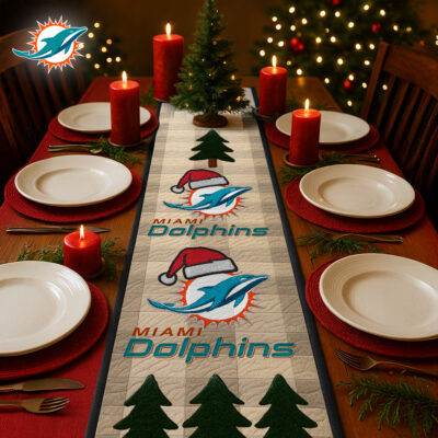 Miami Dolphins | Premium NFL Quilted Christmas Table Runner