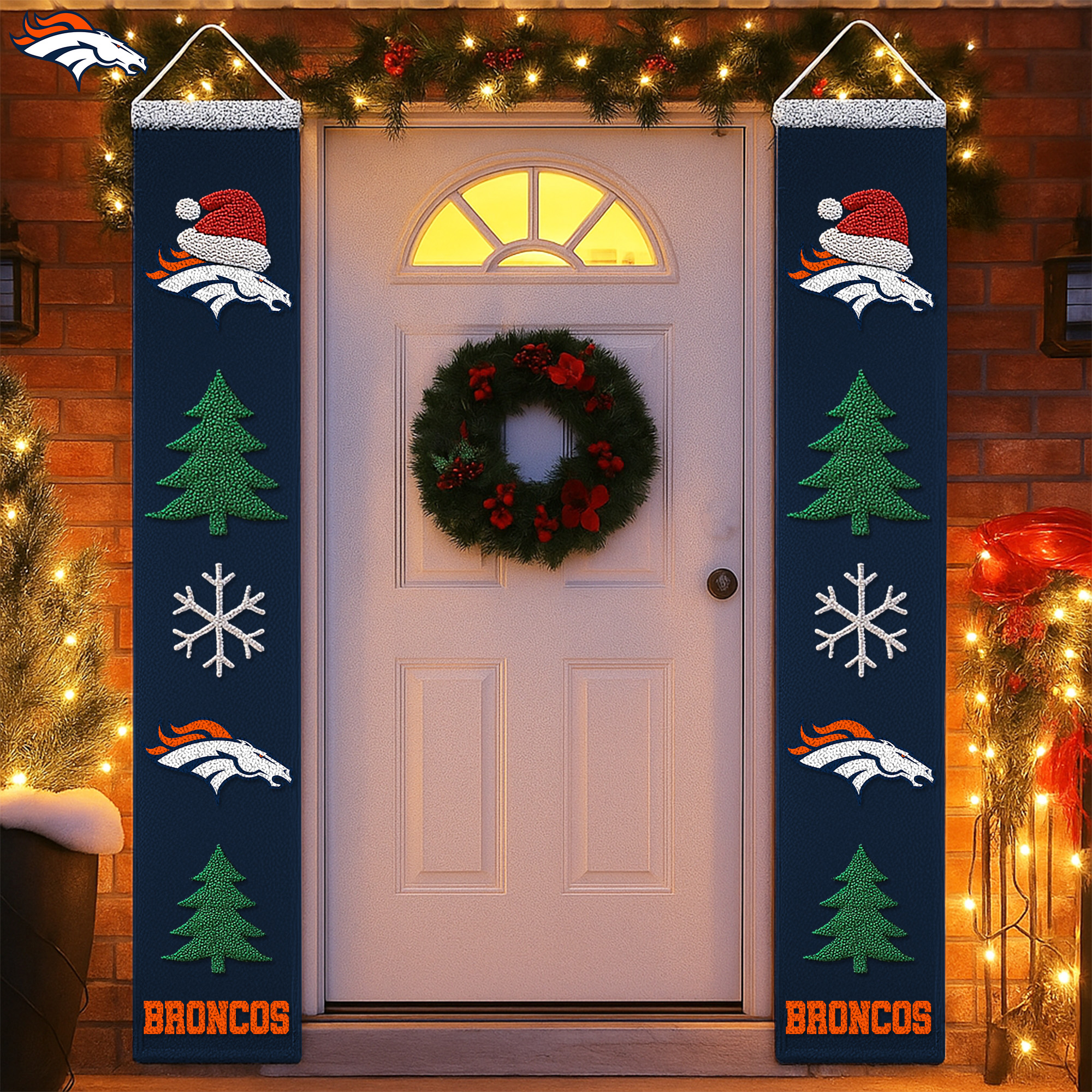 Denver Broncos | Premium NFL Christmas Merry Christmas Porch Sign