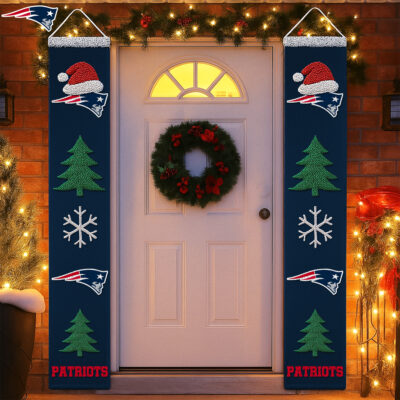 New England Patriots | Premium NFL Christmas Merry Christmas Porch Sign