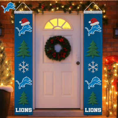 Detroit Lions | Premium NFL Christmas Merry Christmas Porch Sign