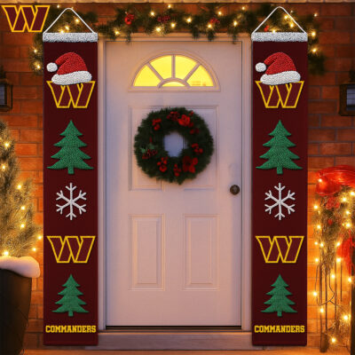 Washington Commanders | Premium NFL Christmas Merry Christmas Porch Sign