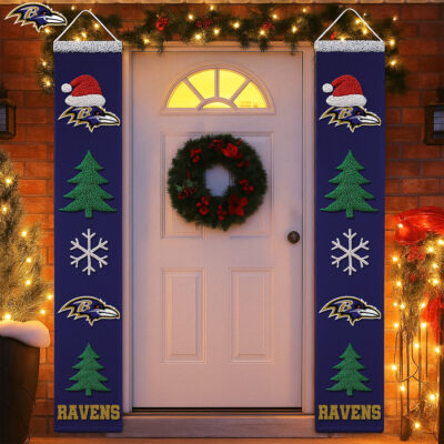 Baltimore Ravens | Premium NFL Christmas Merry Christmas Porch Sign