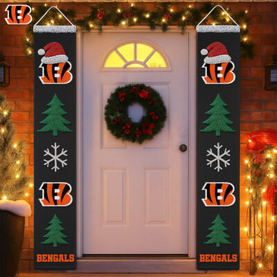 Cincinnati Bengals | Premium NFL Christmas Merry Christmas Porch Sign