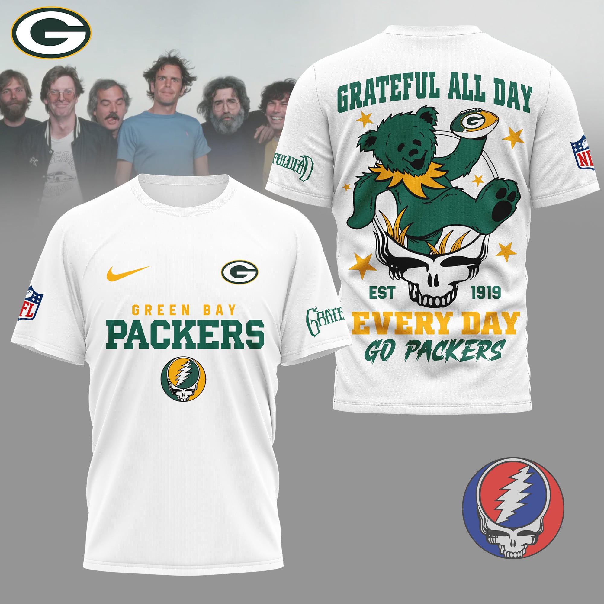 Green Bay Packers | Premium NFL Grateful Dead Fan 3D Shirt