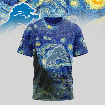 Detroit Lions | Premium NFL The Starry Night 3D Shirt