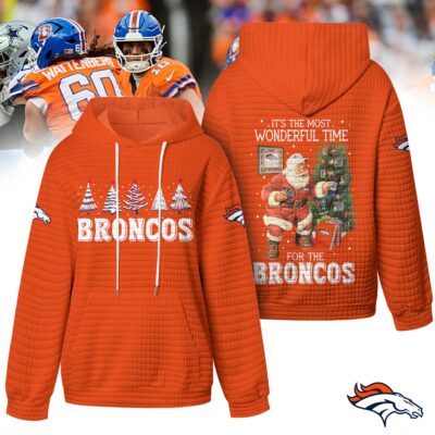Denver Broncos | Premium NFL Christmas Waffle Hoodie HY - M