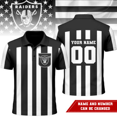 Las Vegas Raiders | Premium NFL Referees 3D Polo Shirt