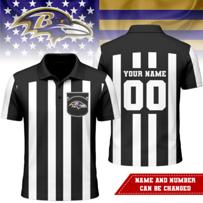 Baltimore Ravens | Premium NFL Referees 3D Polo Shirt