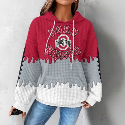 Ohio State Buckeyes | Premium NCAA Born and Raised Waffle Hoodie