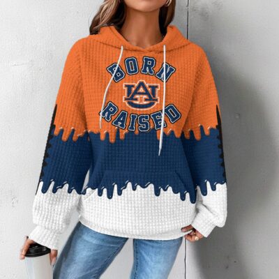 Auburn Tigers | Premium NCAA Born and Raised Waffle Hoodie - L