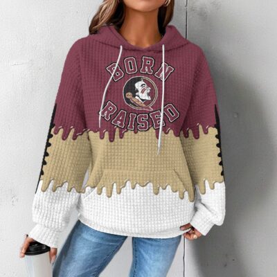 Florida State Seminoles | Premium NCAA Born and Raised Waffle Hoodie