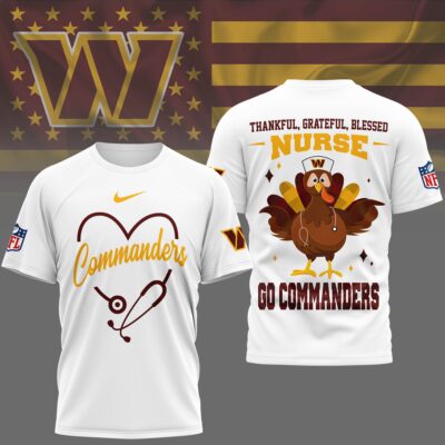 Washington Commanders | Premium NFL Thankful Nurse 3D Shirt