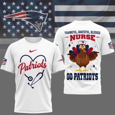 New England Patriots | Premium NFL Thankful Nurse 3D Shirt