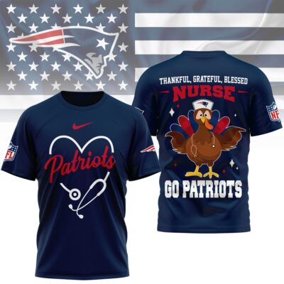 New England Patriots | Premium NFL Thankful Nurse 3D Shirt