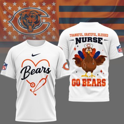 Chicago Bears | Premium NFL Thankful Nurse 3D Shirt