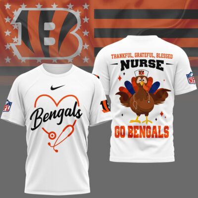 Cincinnati Bengals | Premium NFL Thankful Nurse 3D Shirt