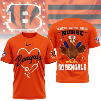 Cincinnati Bengals | Premium NFL Thankful Nurse 3D Shirt