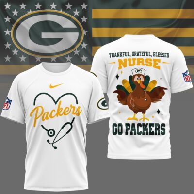 Green Bay Packers | Premium NFL Thankful Nurse 3D Shirt