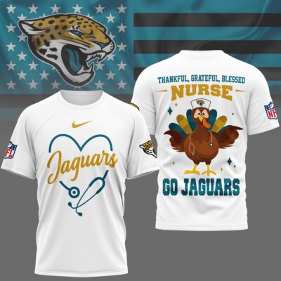 Jacksonville Jaguars | Premium NFL Thankful Nurse 3D Shirt