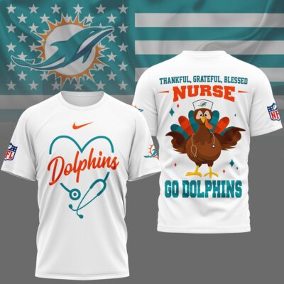 Miami Dolphins | Premium NFL Thankful Nurse 3D Shirt
