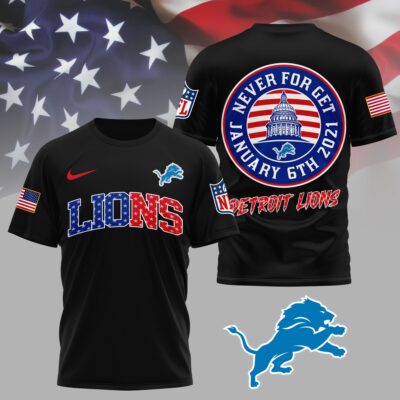 Detroit Lions | Premium NFL Never Forget January 6th 3D Shirt