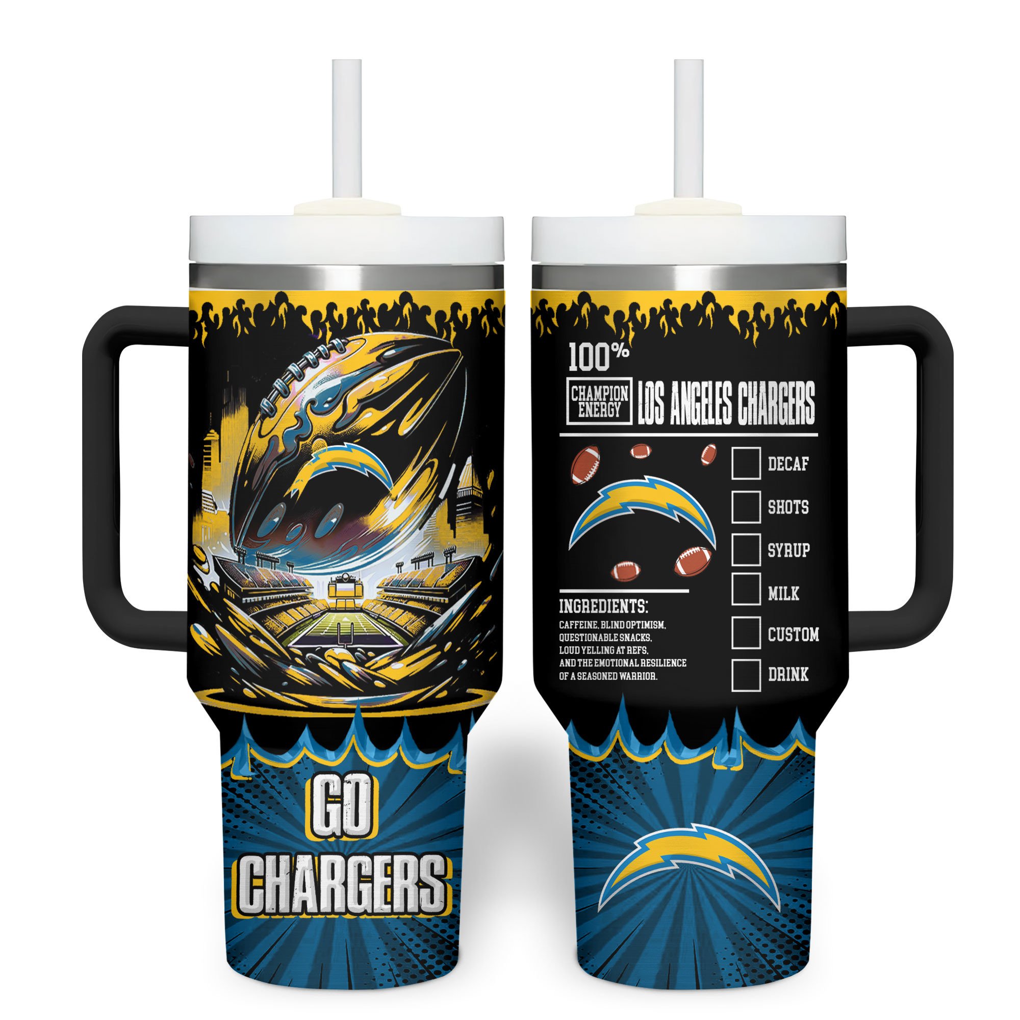 Los Angeles Chargers | Premium NFL Champion Energy Tumbler 40oz HY - Image 2