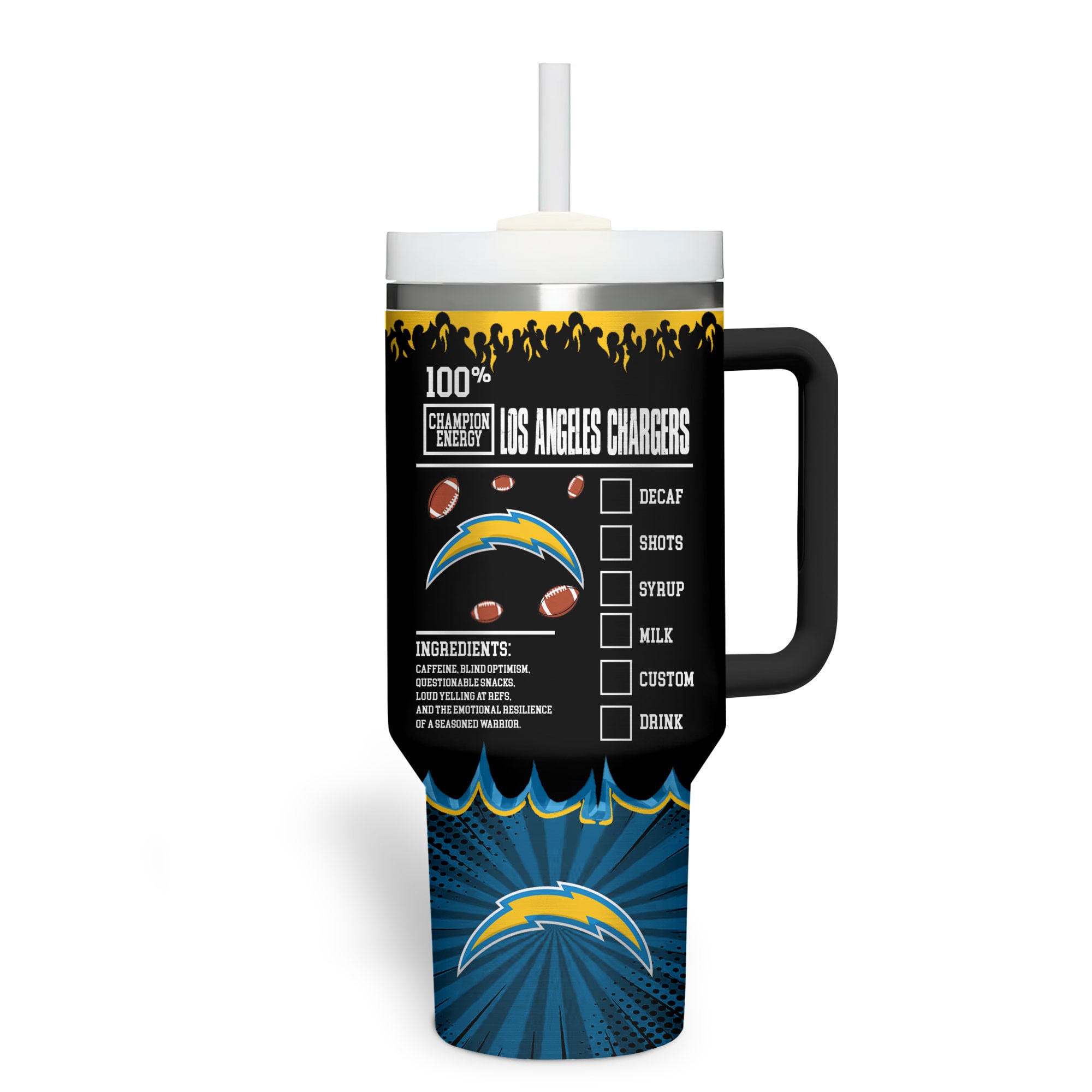 Los Angeles Chargers | Premium NFL Champion Energy Tumbler 40oz HY - Image 3