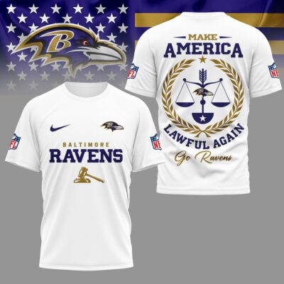 Baltimore Ravens | Premium NFL Make America Lawful Again 3D Shirt