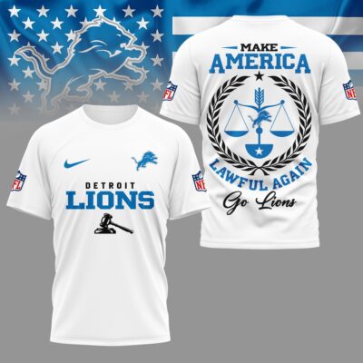 Detroit Lions | Premium NFL Make America Lawful Again 3D Shirt