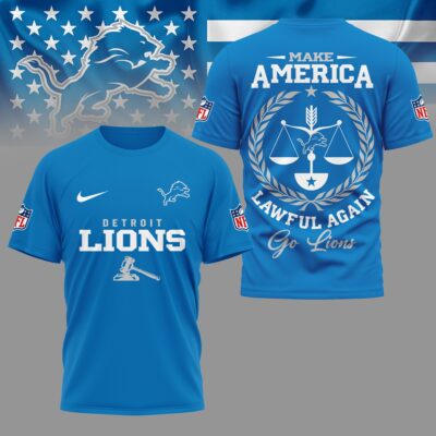 Detroit Lions | Premium NFL Make America Lawful Again 3D Shirt