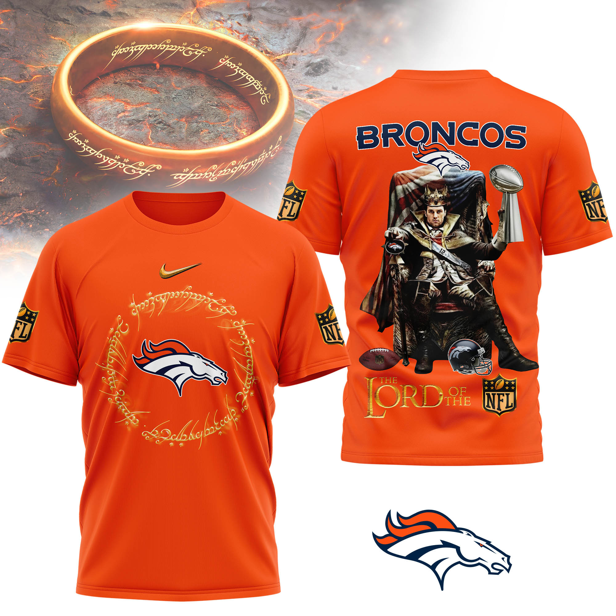 Denver Broncos | Premium NFL Lord Of The Rings 3D Shirt - Image 3
