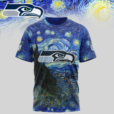 Seattle Seahawks | Premium NFL The Starry Night 3D Shirt - 3XL