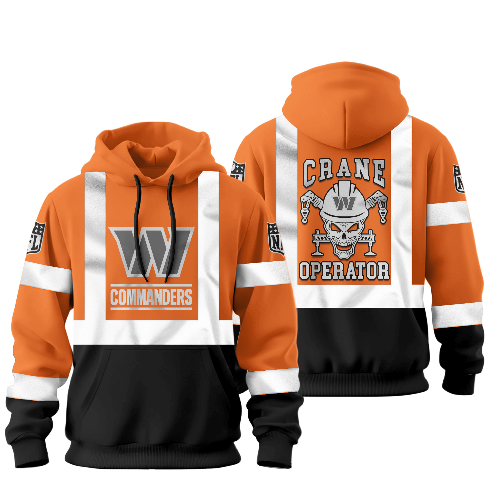 Washington Commanders | Premium NFL Crane Operator High-Vis Hoodie - Image 2